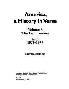 America, a History in Verse Volume 6 The 19th Century Part 2