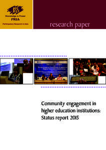 Participatory Research in Asia  research paper Community engagement in higher education institutions:
