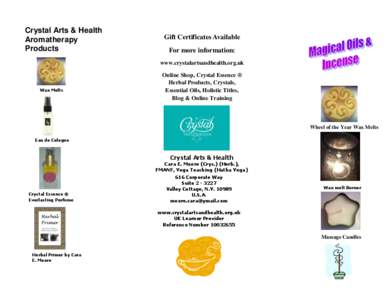 Crystal Arts & Health Aromatherapy Products