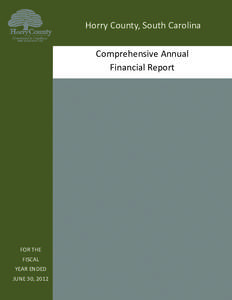 Horry County, South Carolina  [1”	Binder	Spine	Insert	Title] Comprehensive Annual Financial Report