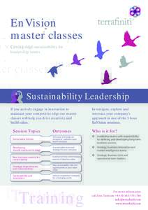 EnVision master classes Cutting edge sustainability for leadership teams  Sustainability Leadership