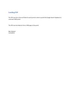 Landing PDF This PDF must be in the root folder for each portal in order to permit the Google Search Appliance to crawl each DNN portal. This PDF must be linked to from a DNN page in the portal.