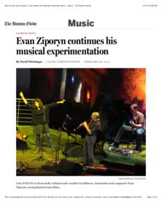 New trio for Evan Ziporyn; new season for Rockport Chamber Music - Music - The Boston Globe[removed]:08 AM Music CLASSICAL NOTES