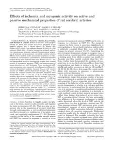 Am J Physiol Heart Circ Physiol 283: H2268–H2275, 2002. First published August 29, 2002; ajpheartEffects of ischemia and myogenic activity on active and passive mechanical properties of rat cerebra