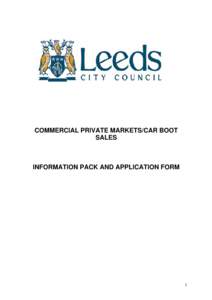 COMMERCIAL PRIVATE MARKETS/CAR BOOT SALES INFORMATION PACK AND APPLICATION FORM  1