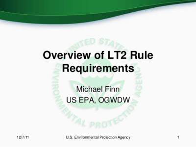 Overview of LT2 Rule Requirements