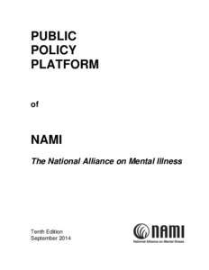 PUBLIC POLICY PLATFORM of  NAMI