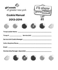 GIRL SCOUT COOKIE MANUAL[removed] – MAKE IT A HIT