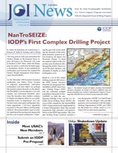 Fall 2006 from the Joint Oceanographic Institutions U.S. Science Support Program associated with the Integrated Ocean Drilling Program  Advancing global
