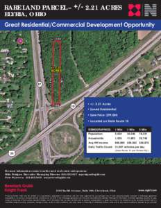 RARE LAND PARCEL – +/- 2.21 ACRES ELYRIA, OHIO Great Residential/Commercial Development Opportunity N E