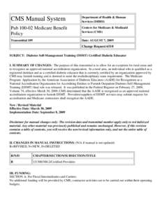 CMS Manual System  Department of Health & Human Services (DHHS)  Pub[removed]Medicare Benefit