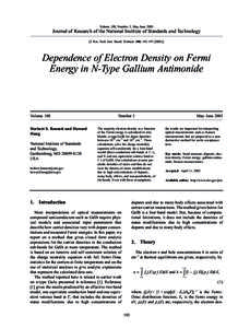 Volume 108, Number 3, May-June[removed]Journal of Research of the National Institute of Standards and Technology [J. Res. Natl. Inst. Stand. Technol. 108, [removed]Dependence of Electron Density on Fermi