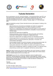 Microsoft Word[removed]Tsukuba Declaration.doc