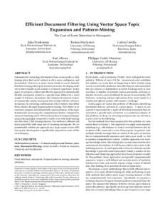 Efficient Document Filtering Using Vector Space Topic Expansion and Pattern-Mining