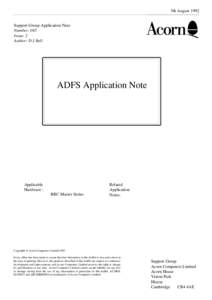 5th AugustSupport Group Application Note Number: 045 Issue: 2 Author: D J Bell
