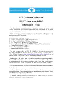FIDE Trainer Awards 2009-Rules