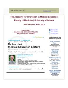 AIME eBulletin - FALLIs this email not displaying correctly? View it in your browser.  The Academy for Innovation in Medical Education