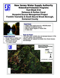 New Jersey Water Supply Authority Watershed Protection Programs Fact Sheet #10 Delaware & Raritan Canal Nonpoint Source Management Project