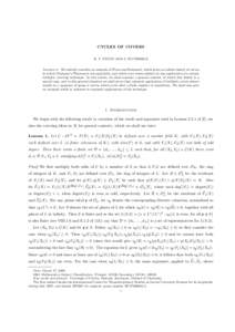 CYCLES OF COVERS E. V. FLYNN AND J. WUNDERLE Abstract. We initially consider an example of Flynn and Redmond, which gives an infinite family of curves to which Chabauty’s Theorem is not applicable, and which even resis