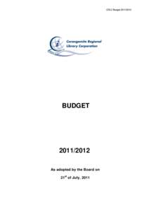 CRLC BudgetBUDGETAs adopted by the Board on
