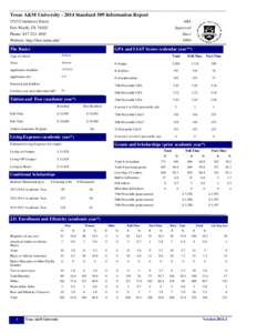 Texas A&M UniversityStandard 509 Information Report