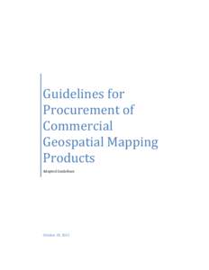 Guidelines for Procurement of Commercial Geospatial Mapping Products Adopted Guidelines