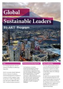 Leadership and Strategy / Global Sustainable Leadership  Global Sustainable Leaders B1-AKT Program