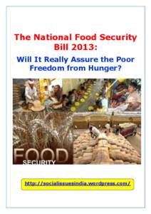 The National Food Security Bill 2013: Will It Really Assure the Poor Freedom from Hunger?  http://socialissuesindia.wordpress.com/