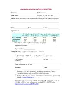 ISMVL 2005 Registration Form