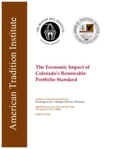 American Tradition Institute  The Economic Impact of Colorado’s Renewable Portfolio Standard