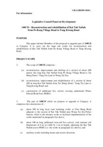 CB[removed])  For information Legislative Council Panel on Development 140CD – Reconstruction and rehabilitation of Kai Tak Nullah