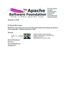 Fiscal Year Return for The Apache Software Foundation