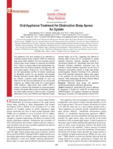 REVIEW ARTICLE  http://dx.doi.orgjcsm.3460 Oral Appliance Treatment for Obstructive Sleep Apnea: An Update