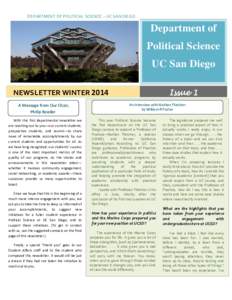 DEPARTMENT OF POLITICAL SCIENCE – UC SAN DIEGO  Department of Political Science UC San Diego Issue 1