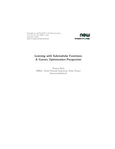 R Foundations and Trends
 in Machine Learning