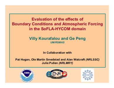 Evaluation of the effects of Boundary Conditions and Atmospheric Forcing in the SoFLA-HYCOM domain Villy Kourafalou and Ge Peng UM/RSMAS