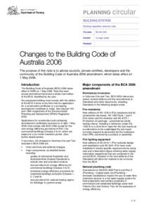 PLANNING  circular BUILDING SYSTEM Building regulation advisory note