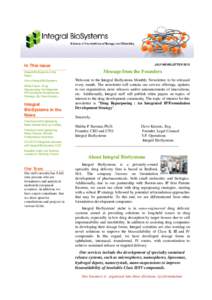 JULY NEWSLETTERIn This Issue Integral BioSystems in the News...