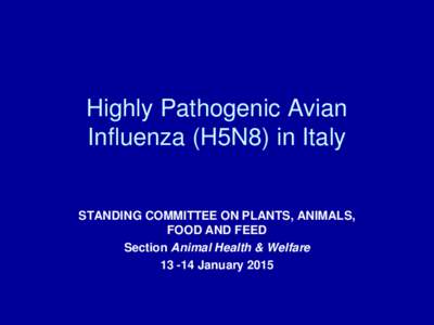 Highly Pathogenic Avian Influenza (H5N8) in Italy STANDING COMMITTEE ON PLANTS, ANIMALS, FOOD AND FEED Section Animal Health & Welfare