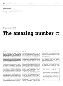 254  NAW 5/1 nr. 3 september 2000 The amazing number π