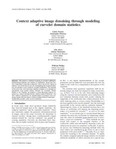 Journal of Electronic Imaging 17(3), [removed]Jul–Sep[removed]Context adaptive image denoising through modeling