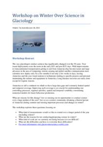 Microsoft Word - Workshop on Winter Over Science in Glaciology-Reportfinal.docx