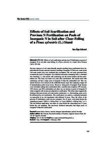 Nohrstedt Silva Fennica[removed]research articles Effects of Soil Scarification and Previous N Fertilisation on Pools of Inorganic N in Soil ...  Effects of Soil Scarification and