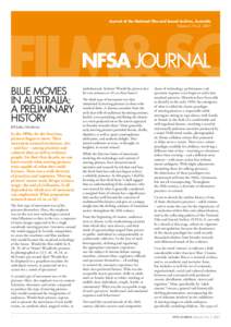 Journal of the National Film and Sound Archive, Australia Volume 2, No.3, 2007 Blue Movies in Australia: A Preliminary