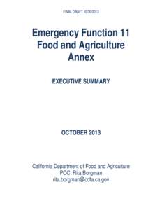 Microsoft Word - EF 11 Food and Agriculture Executive Summary[removed]