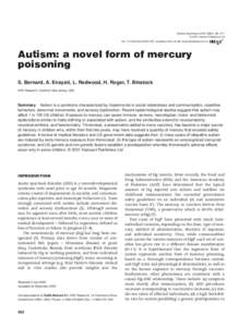 Medical Hypotheses), 462–471 © 2001 Harcourt Publishers Ltd doi: mehy, available online at http://www.idealibrary.com on Autism: a novel form of mercury poisoning