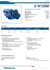 Réf. IC 05/A LD SCW126M 4 stroke diesel engine, direct injection Bore and stroke