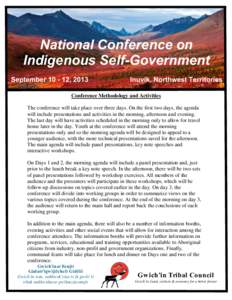 National Conference on Indigenous Self-Government September, 2013 Inuvik, Northwest Territories