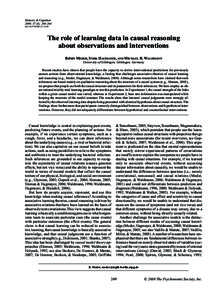 Memory & Cognition 2009, 37 (3), [removed]doi:[removed]MC[removed]The role of learning data in causal reasoning about observations and interventions
