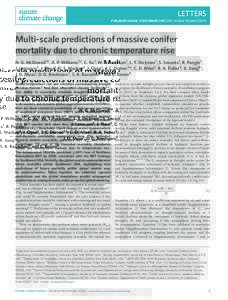 Multi-scale predictions of massive conifer mortality due to chronic temperature rise